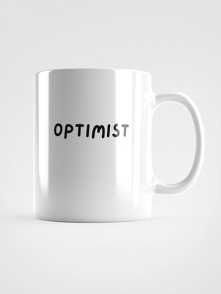 “OPTIMIST” Upbeat White Glossy Mug product image (2)