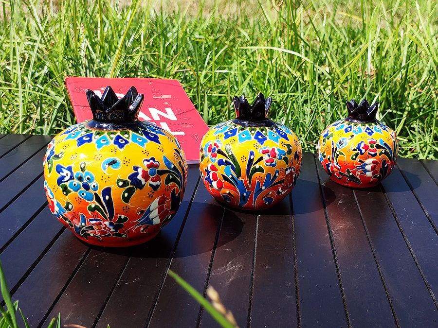 Infuse Your Home with the Vibrancy of Turkish Art – Ceramic Pomegranate Set — handmade pottery, handmade ceramic, home decor, handmade gift product image (5)
