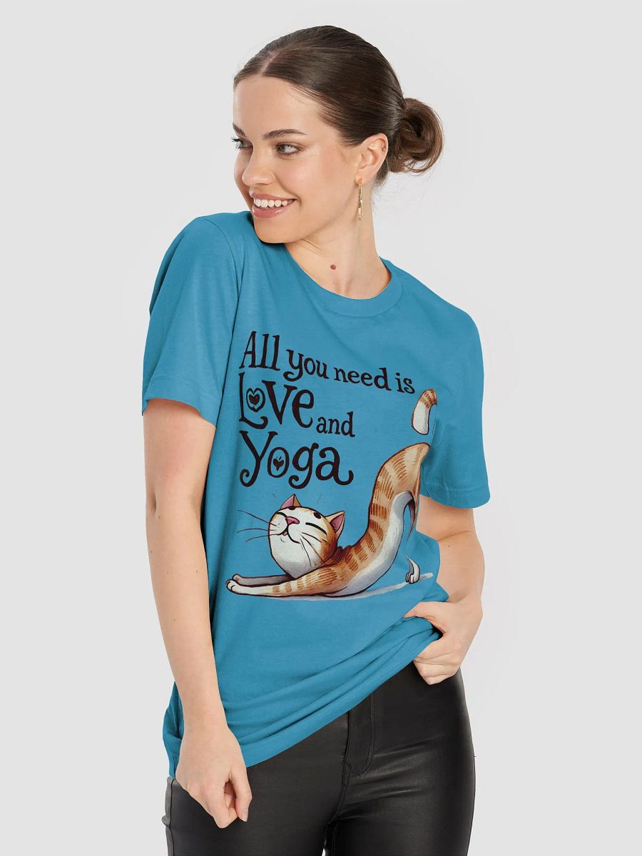 All You Need Is Love and Yoga Cat T-Shirt product image (5)