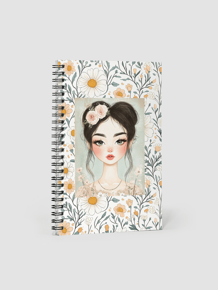 East-Asian inspired Floral Girl Spiral Notebook product image (1)