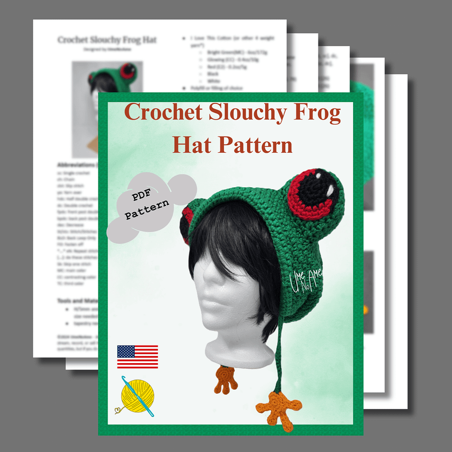 Pattern: Crochet Slouchy Frog Hat product image (2)