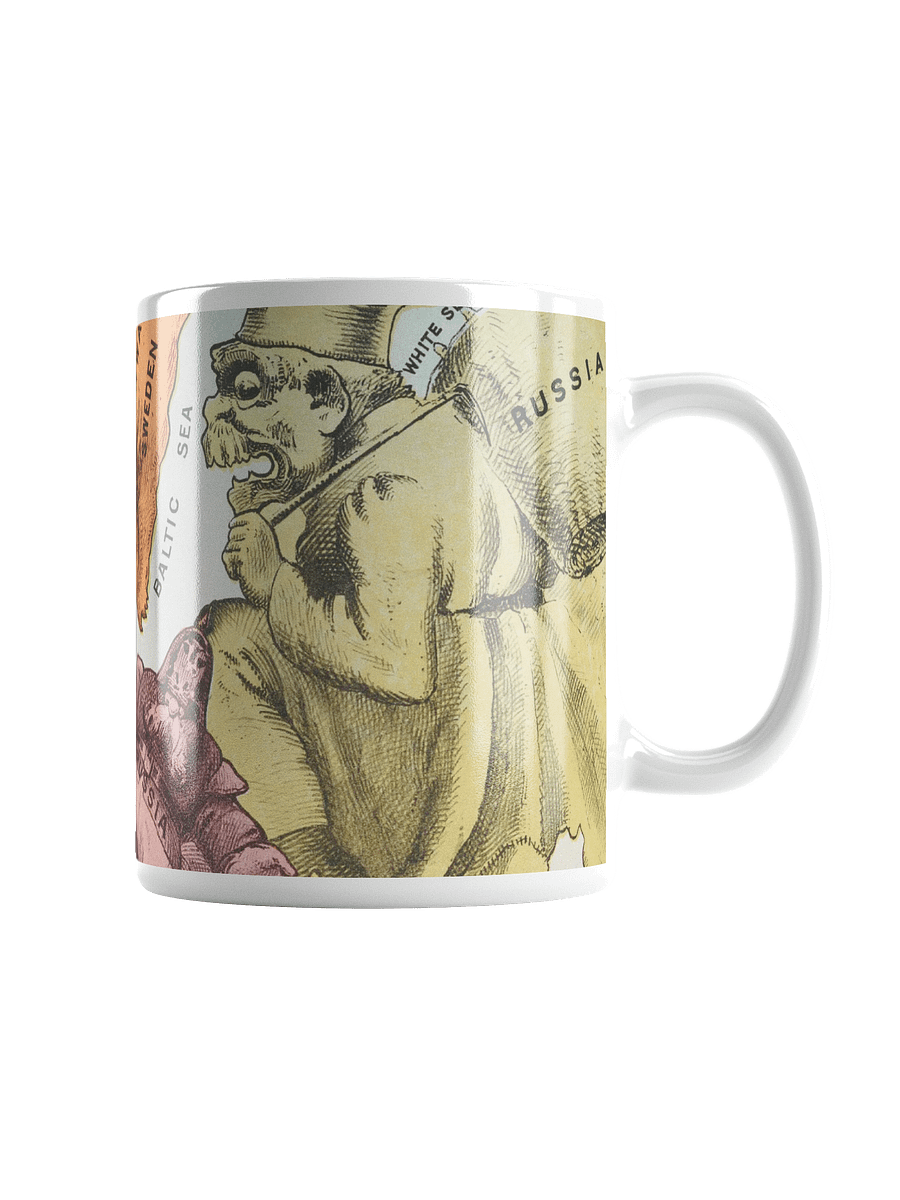 European Caricature Map White Glossy Mug product image (1)