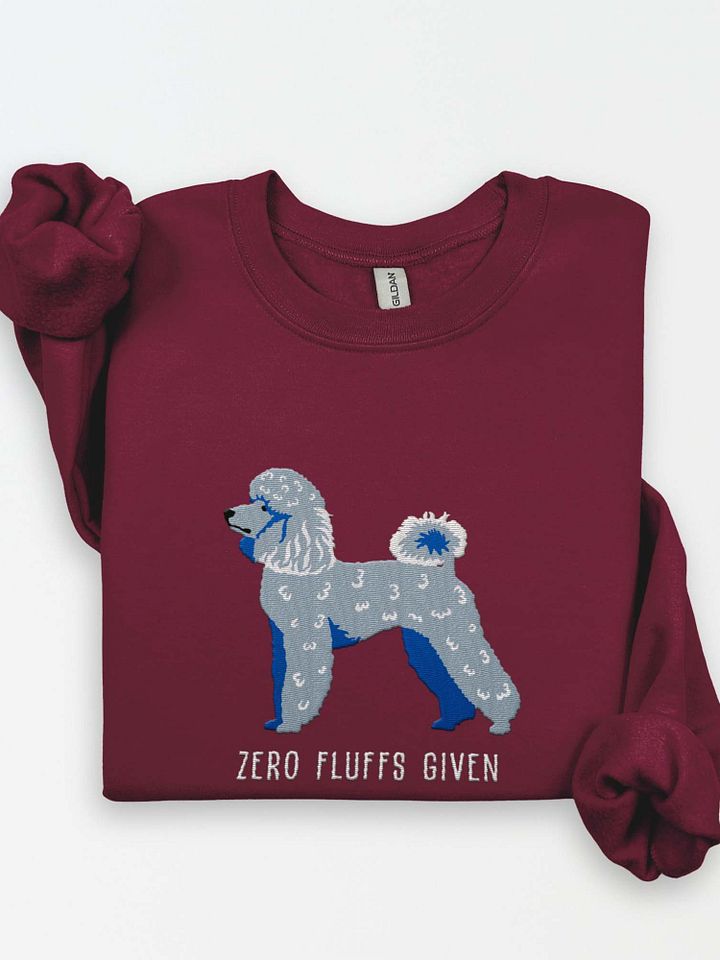 Zero Fluffs Given Sweatshirt (Embroidered) of a Mini Poodle(Blue) product image (1)