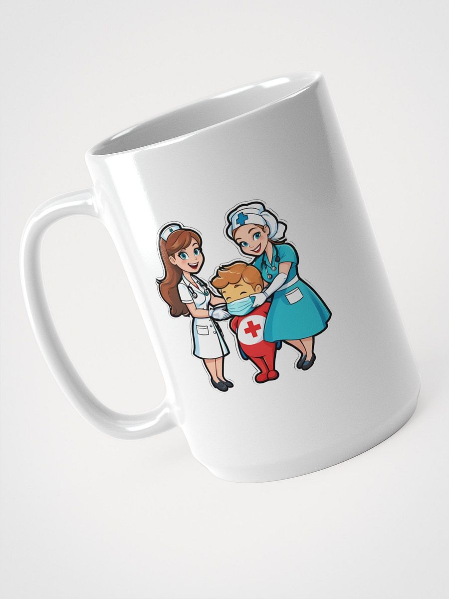Smiling Nurse and Child Cartoon Mug product image (3)
