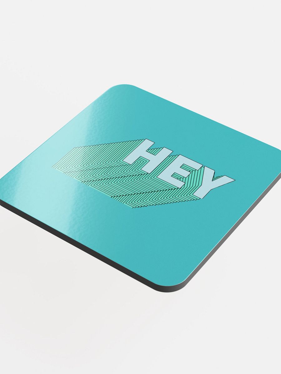 Hey Turquoise Blue Cork Coaster product image (4)
