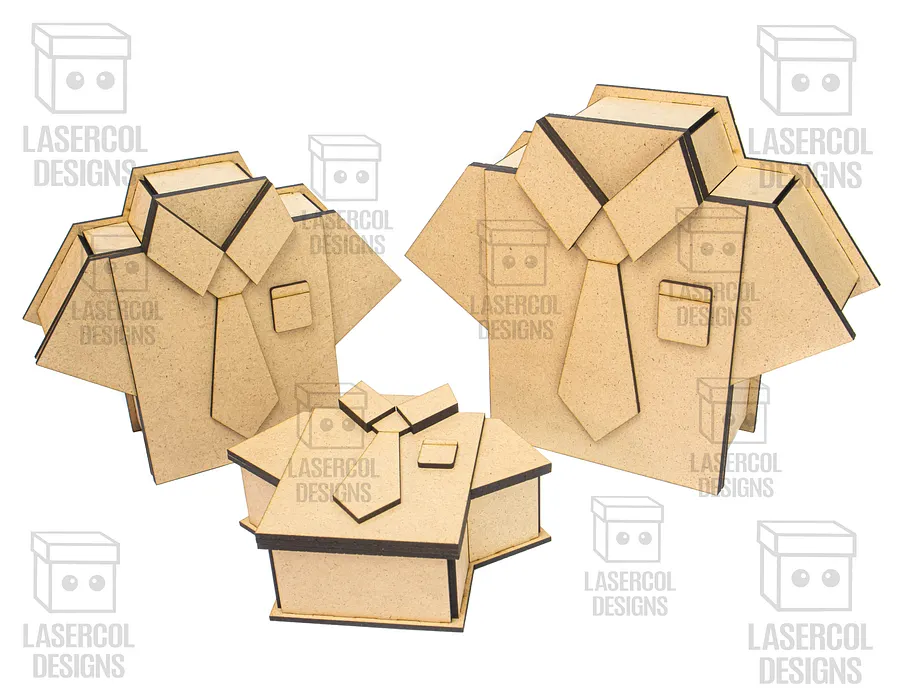 Shirt and Tie Box (3 Sizes) - Laser Cut Files product image (6)