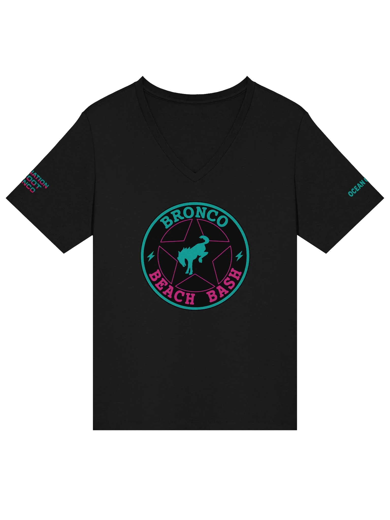 2025 Bronco Beach Bash Ocean City / Destination Bigfoot Bronco Collab | Women's Relaxed V-Neck T-Shirt (Multiple Color Options) product image (20)
