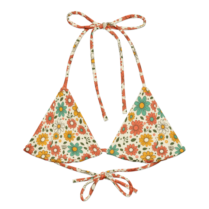 Retro Bloom String Bikini Top – Floral Vibes & Feel-Good Energy product image (2)