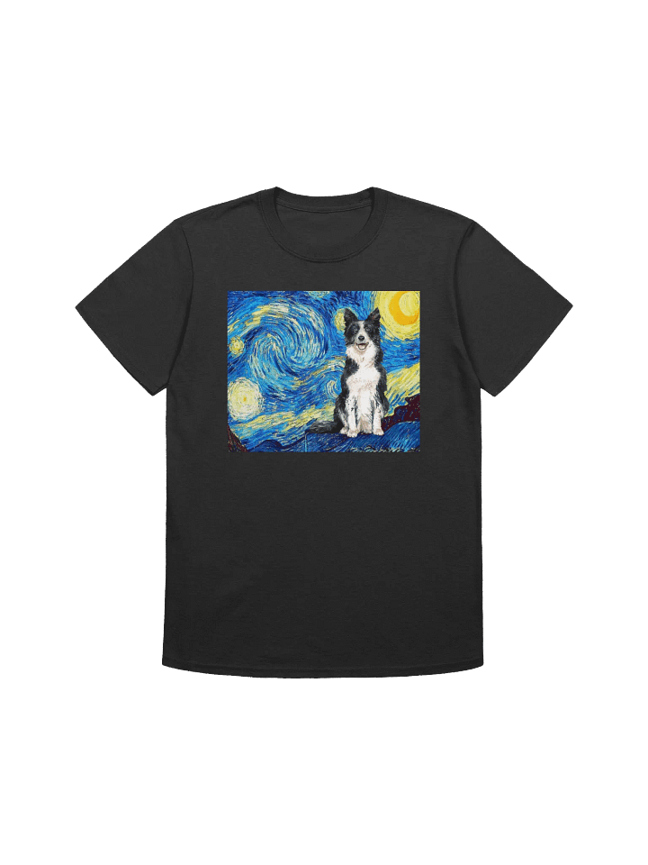 Border Collie Starry Night Impressionist Dog Art T-Shirt product image (1)