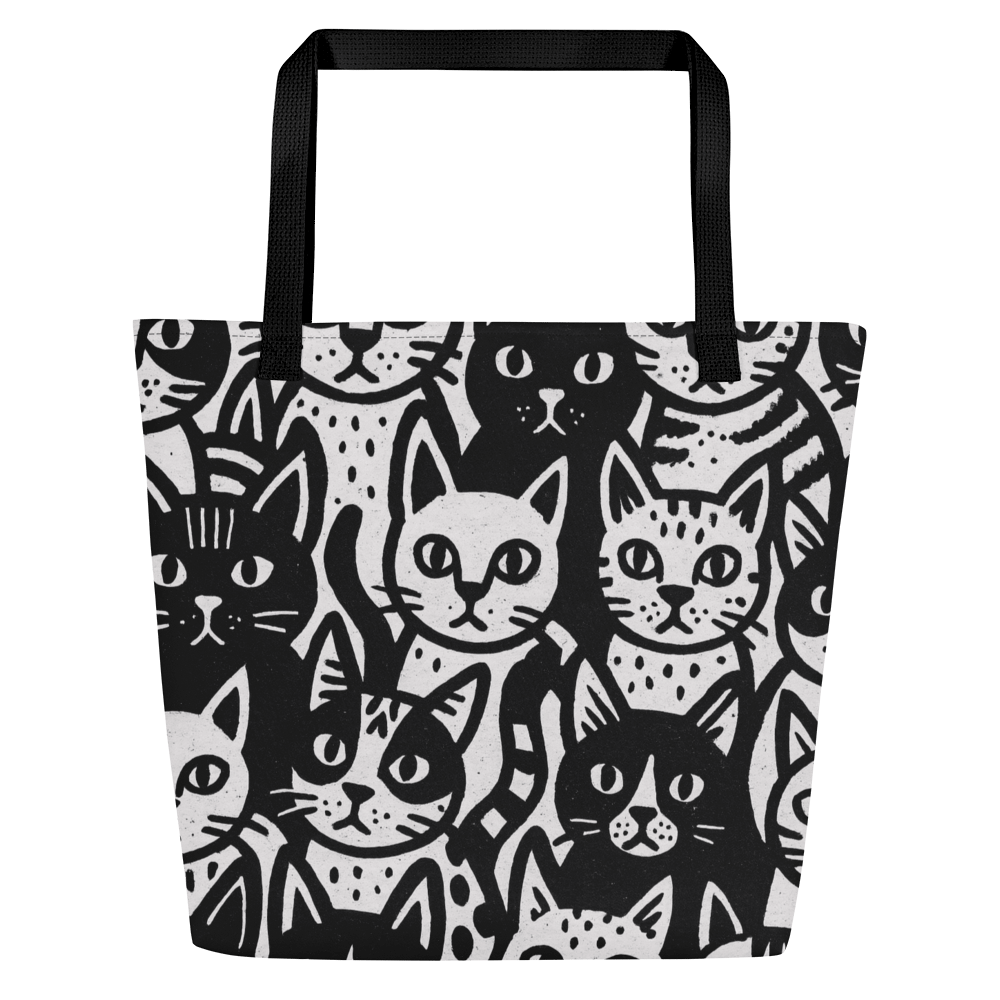 Alley Cats – Quirky Art Tote Bag for Women | Canvas Bag with Funky Feline Design product image (1)