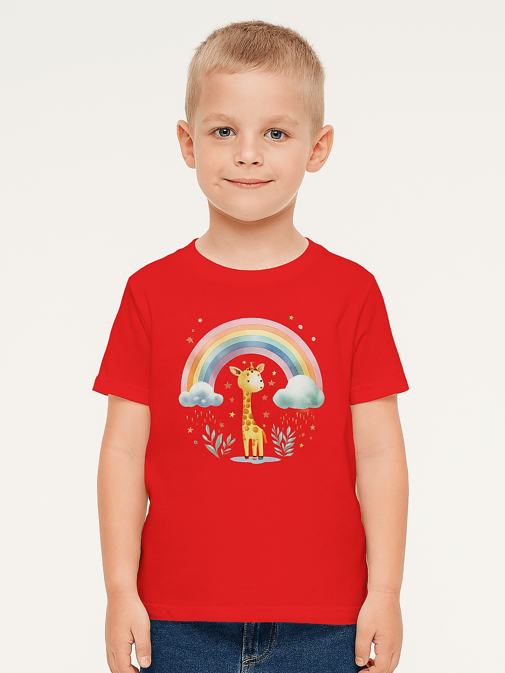 Whimsical Giraffe Rainbow Youth T-Shirt product image (1)