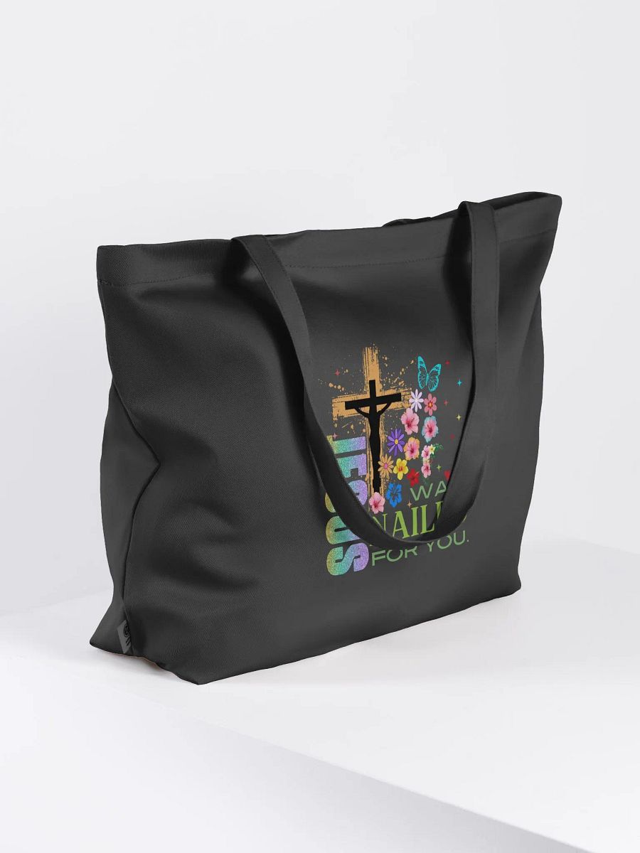 Jesus Was Nailed For You Christian Faith Organic Tote Bag product image (2)