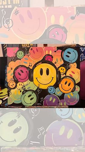 My goal this year was to paint more, and I found inspiration in two murals I saw on Tiktok. One featured a muted rainbow back...