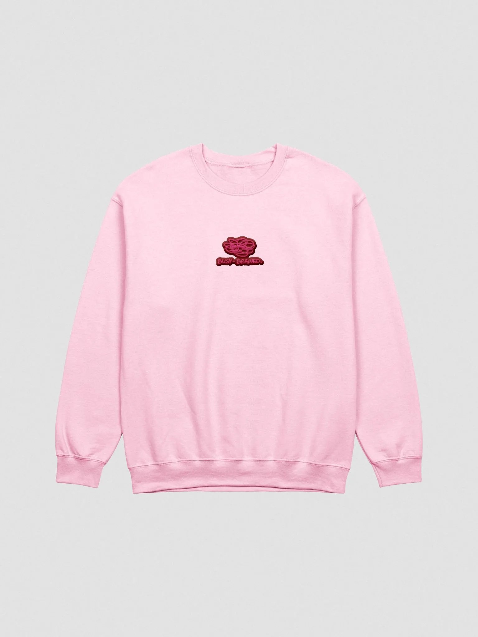 BUSY-BRAINED embroidered crewneck (monochrome pink bubble design) product image (4)