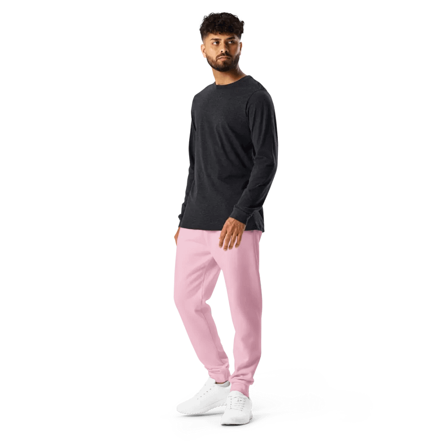 Plain Light Pink Soft Summer Recycled Polyester Premium Men's Joggers by Treasure Pie product image (12)