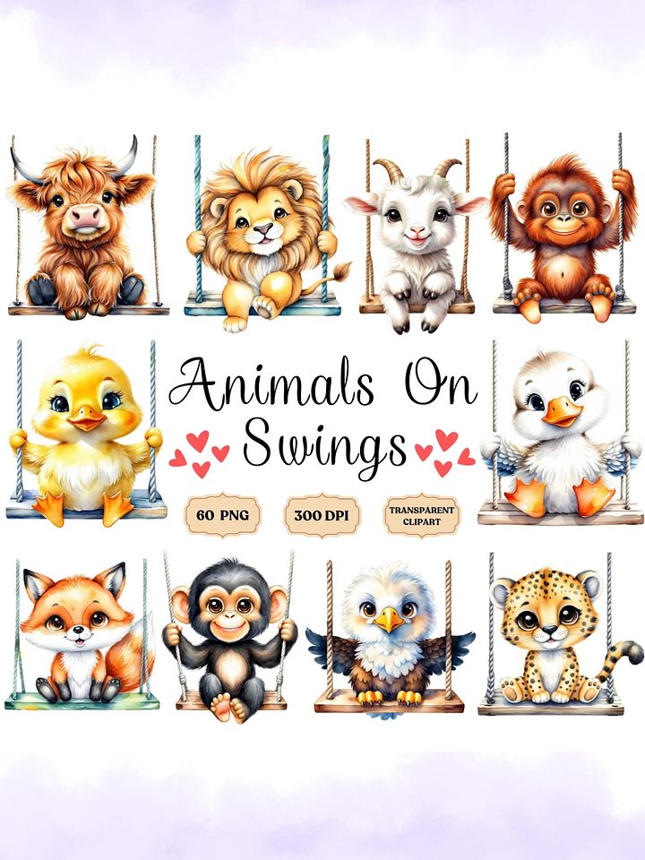 60 Animal Swing Png Graphics Bundle product image (1)