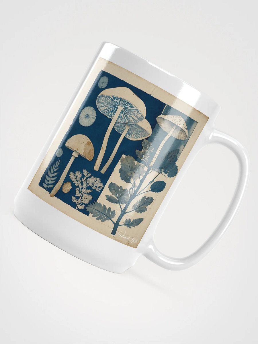 'Fungi in Blue' by Edward Martin : Vintage Botanical Mushroom Mug product image (4)