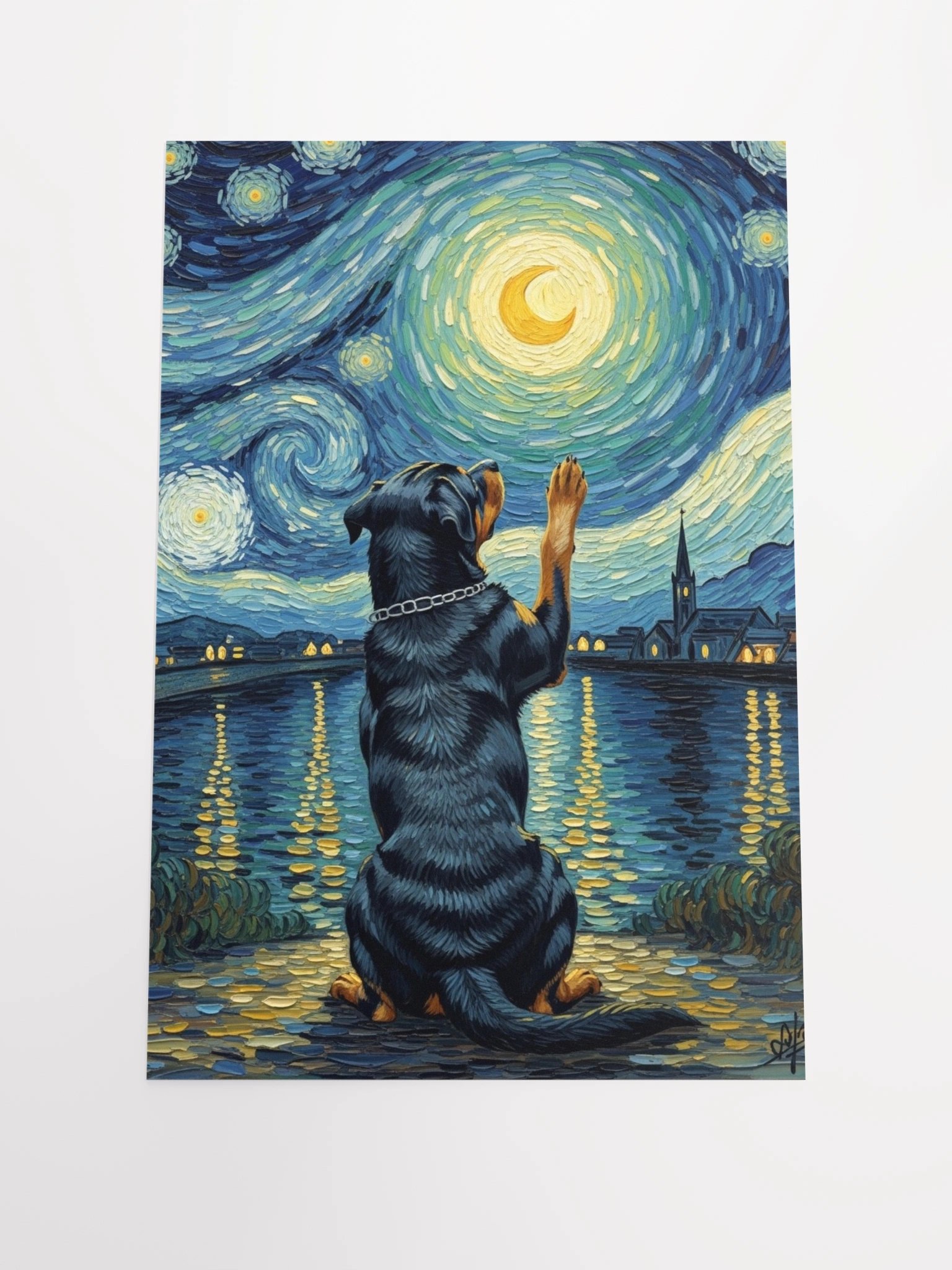 Starry Night Rottweiler Poster product image (1)