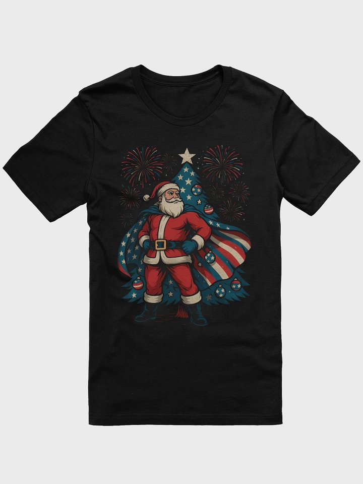 Patriotic Santa Claus American Flag Superhero Christmas Tree T-Shirt product image (1)