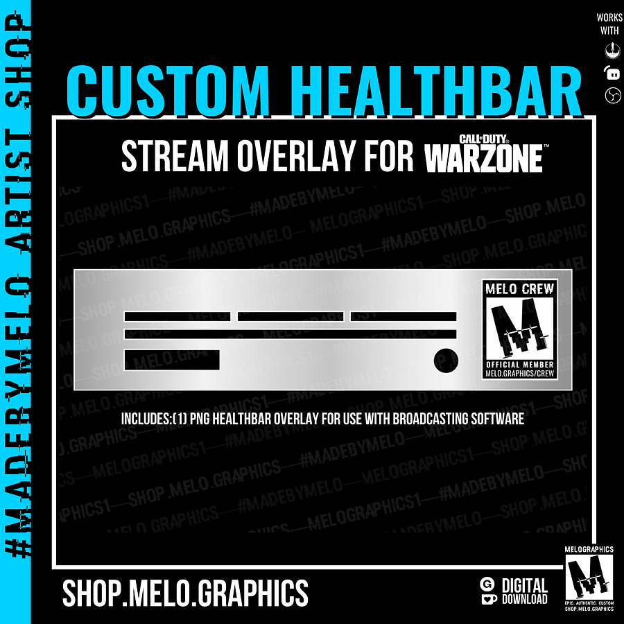 Custom Healthbar Stream Overlay: Fortnite Apex Legends, Warzone | #MadeByMELO product image (3)