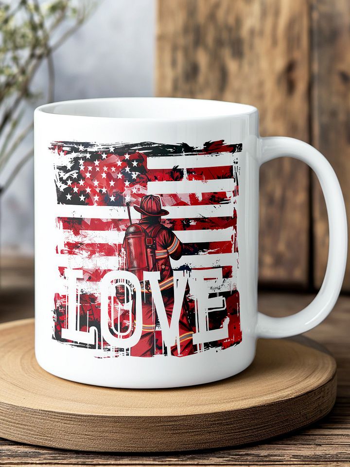 American Flag Firefighter Love Mug product image (1)