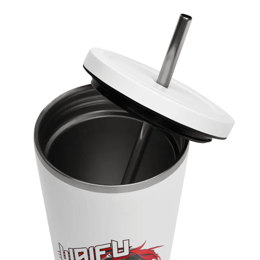 Waifu Boss 20 oz Tumbler Cup - White - Insulated Tumbler with a Straw v1 product image (11)
