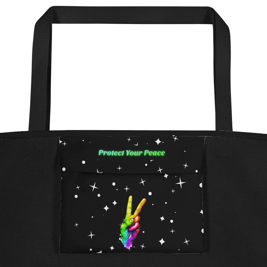 Black Protect Your Peace Tote Bag with Pocket product image (3)