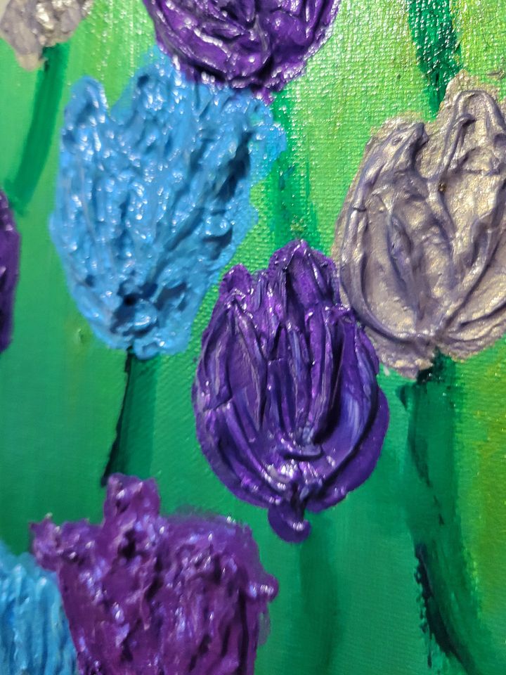 'Winter Nebula' Tulips Impasto Painting product image (2)