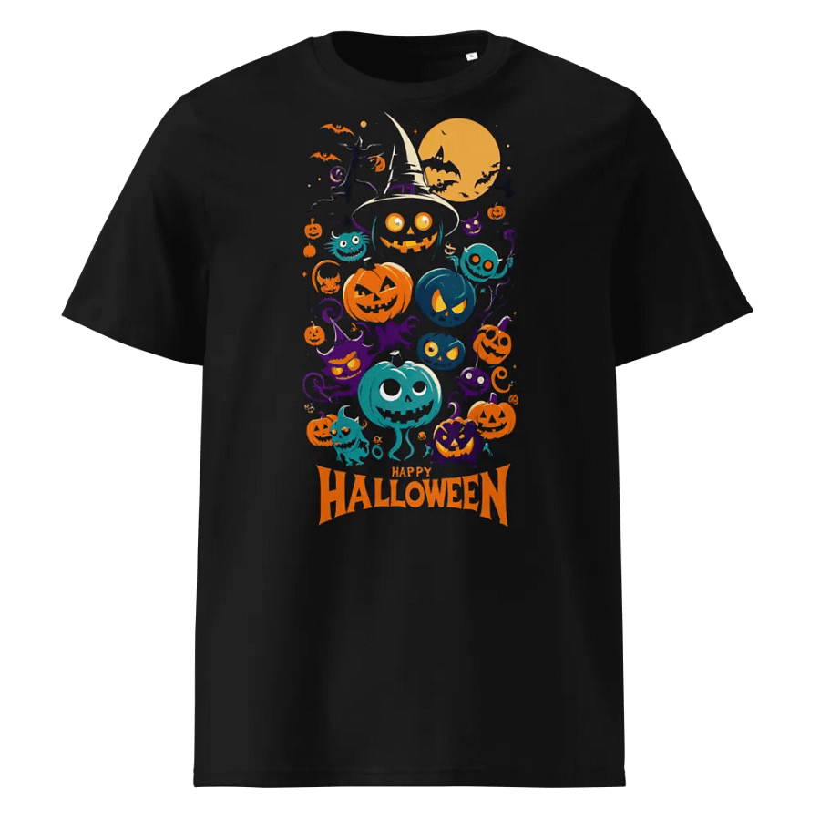 Retro Happy Halloween Black Tee product image (1)