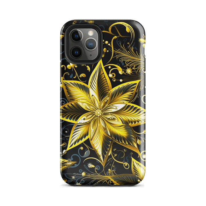Metallic Gold Flowers Pattern - Luxurious Elegance iPhone Case product image (25)