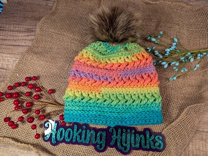 Sleigh Hat (Kids) - Neon Stripes product image (1)