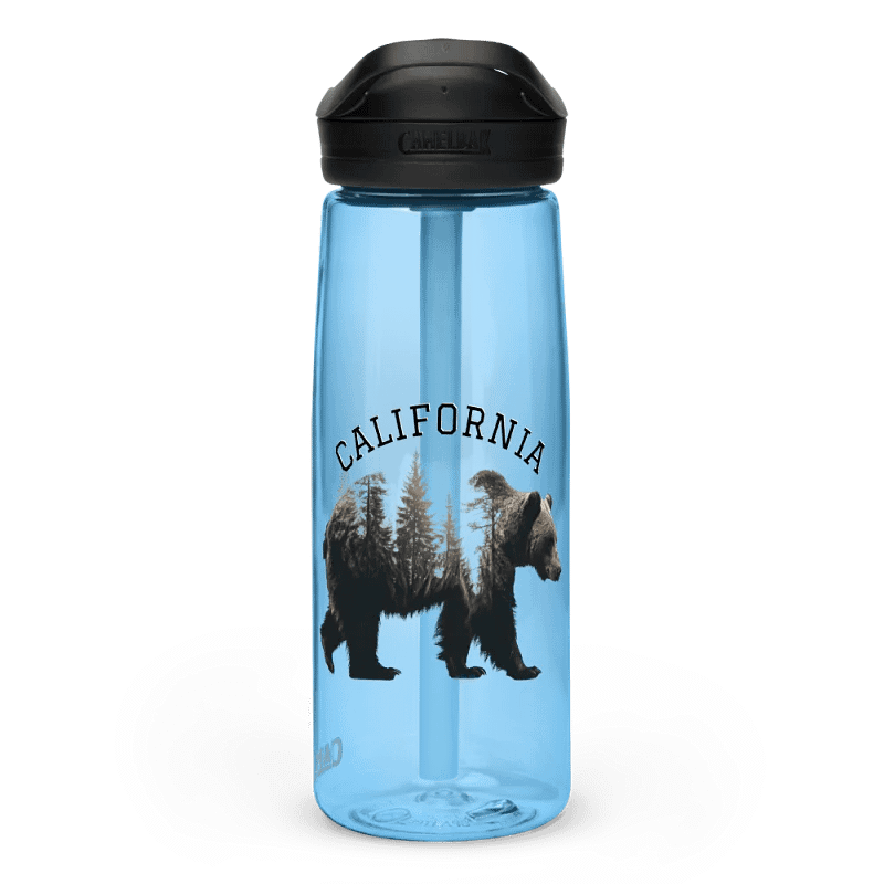 California Bear Pine Trees Sports Water Bottle