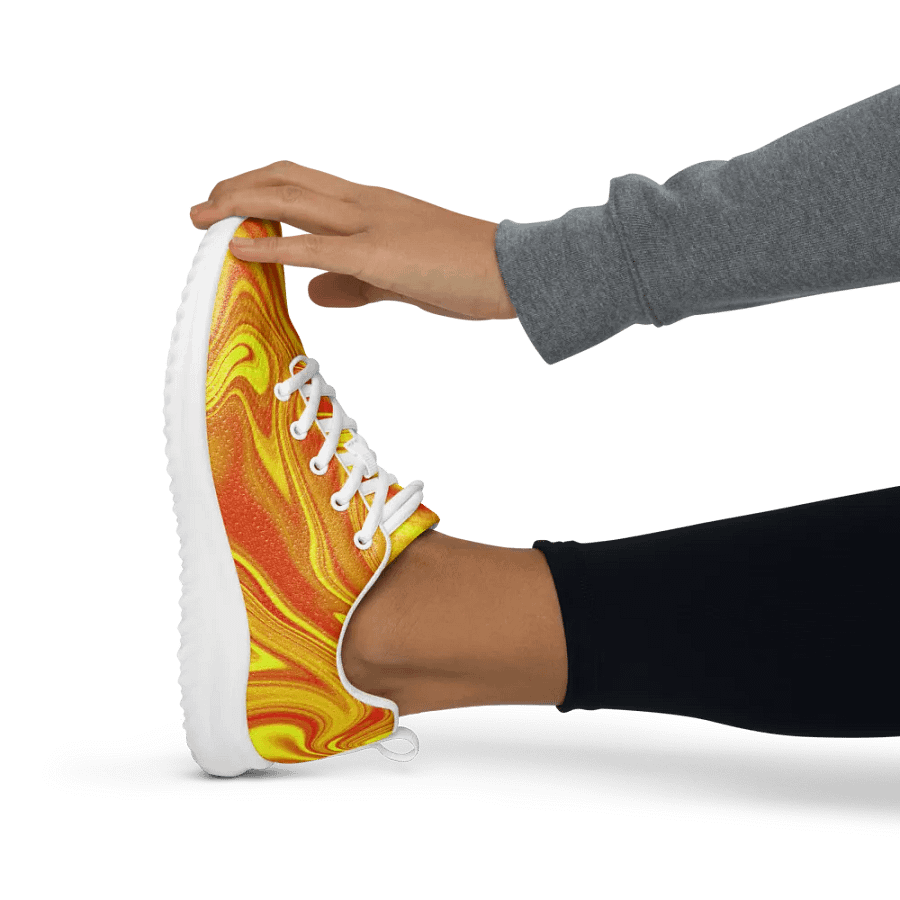 Women's Athletic Shoes - Yellow and Red Digital Fluid Art product image (8)