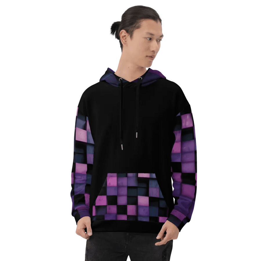 Black And Purple Squares Unisex Hoodie product image (8)