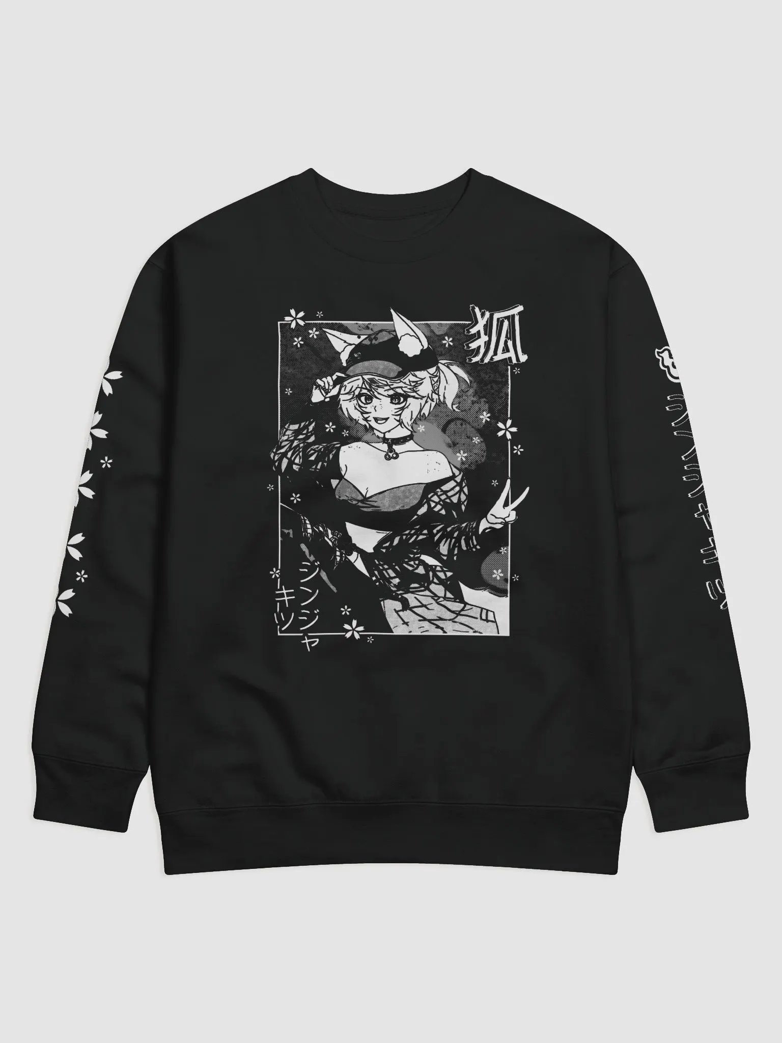 「kitsune」black crewneck product image (1)