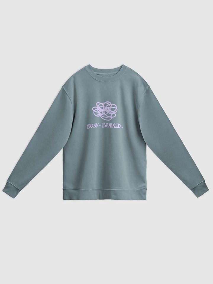 BUSY-BRAINED (lavender design) printed pigment crewneck product image (15)