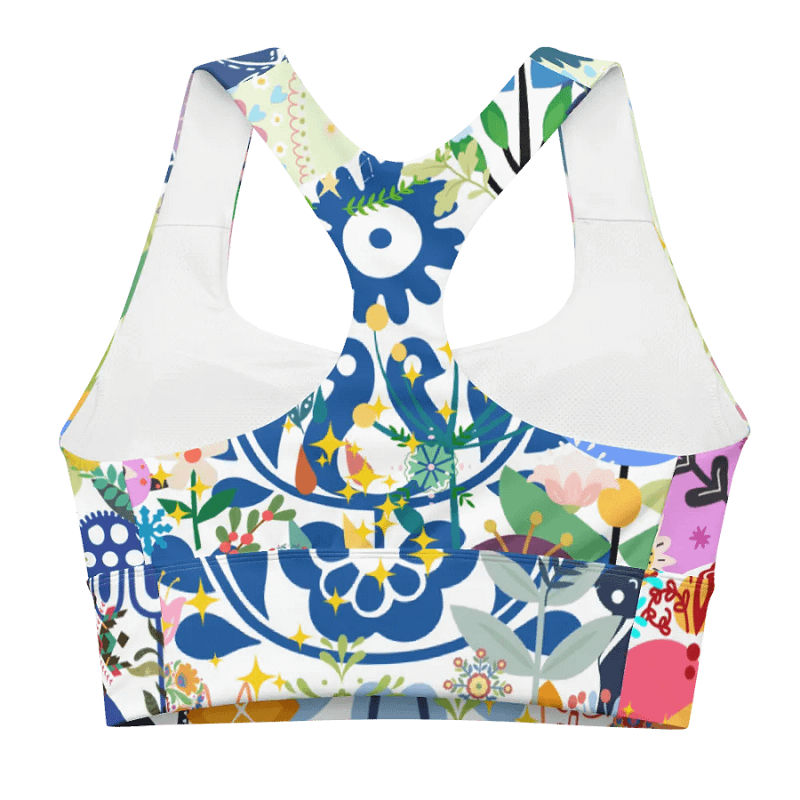 Whimsical Garden Mosaic All-Over Print Sports Bra - UPF50+ protection product image (4)