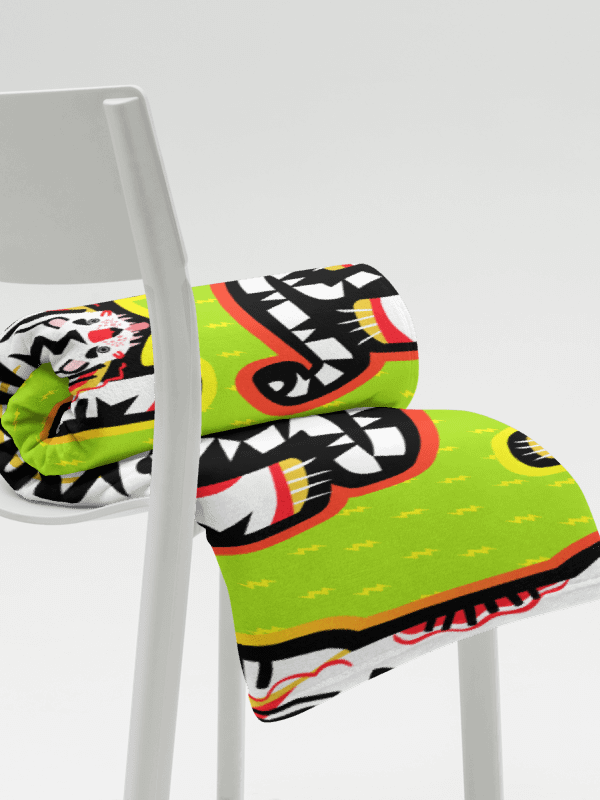White Electric Tiger Print Blanket on Lime product image (10)