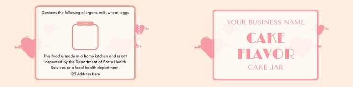 Soft Pink Valentine's Cake Jar Label Templates product image (1)