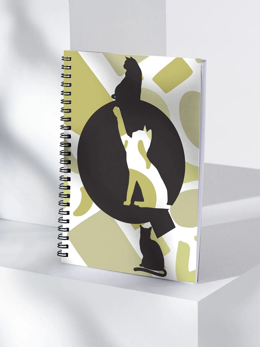 Monogram Letter Q Cat Lover Geometric Greens Notebook product image (4)
