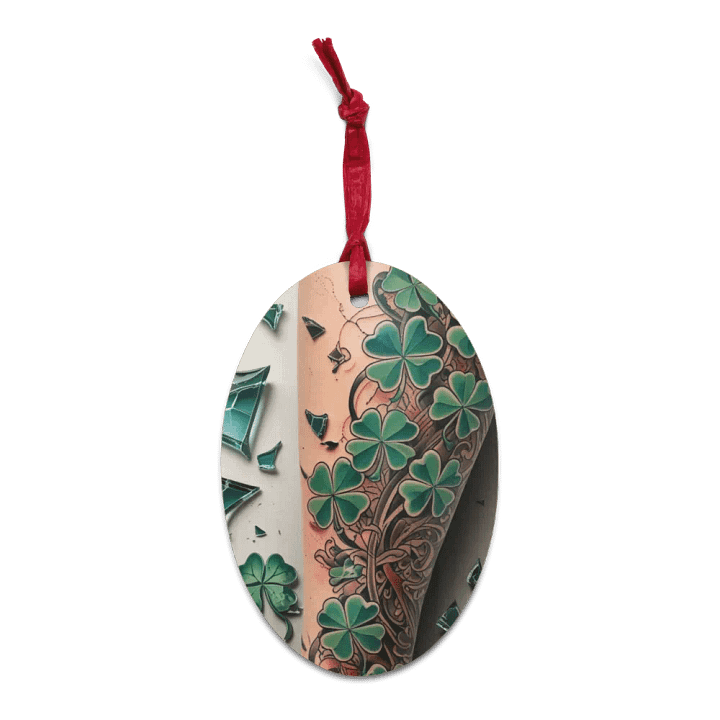 Lucky Clover Leg Tattoo Wooden Ornaments product image (3)