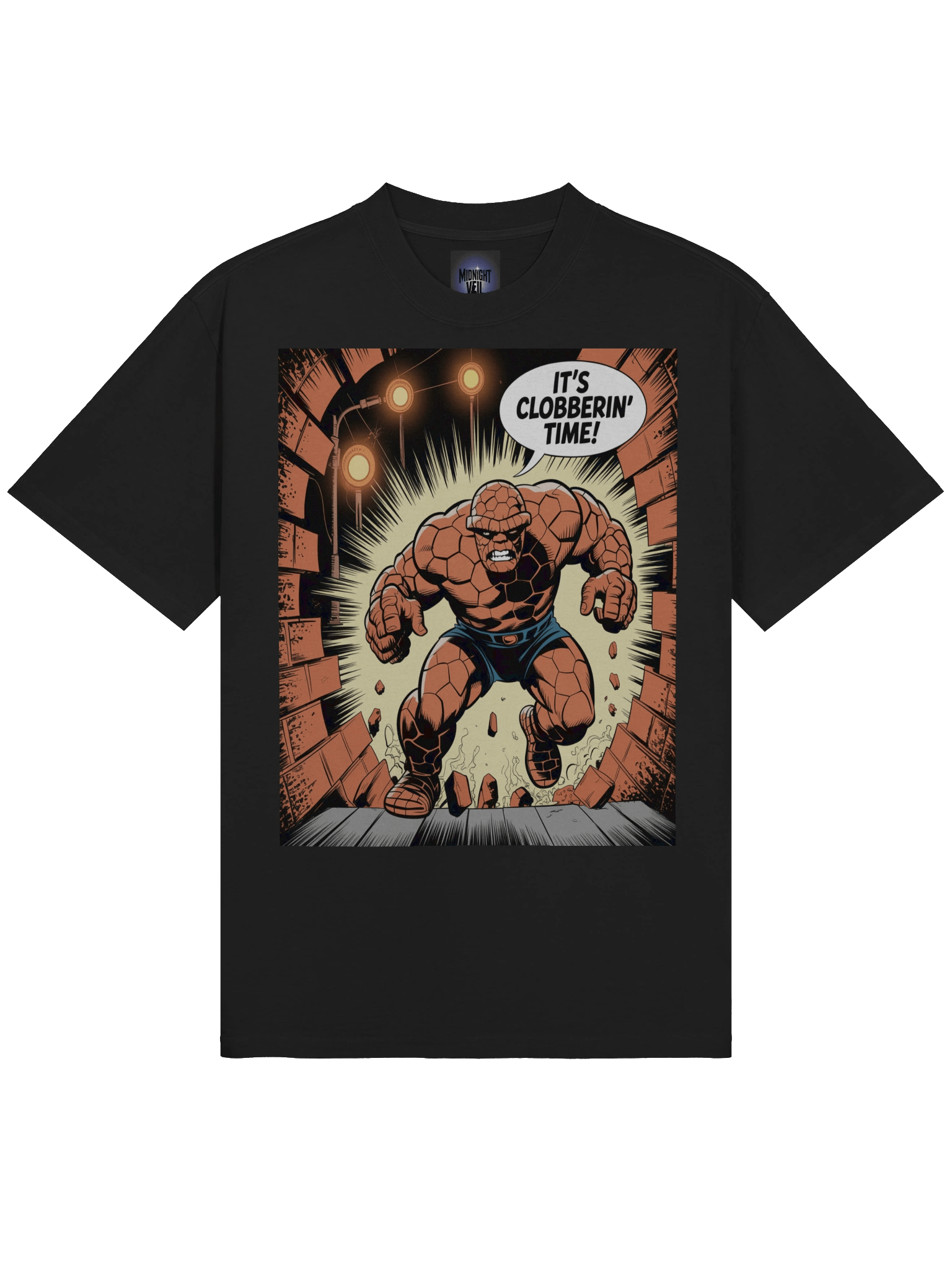 The Thing Clobberin' Time Oversized Faded T-Shirt – Orange Rock Rampage product image (5)