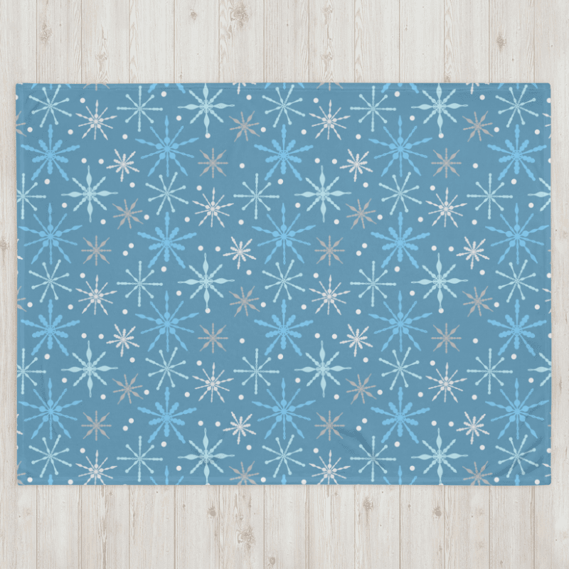 Snowflakes in Light Blue Throw Blanket product image (5)