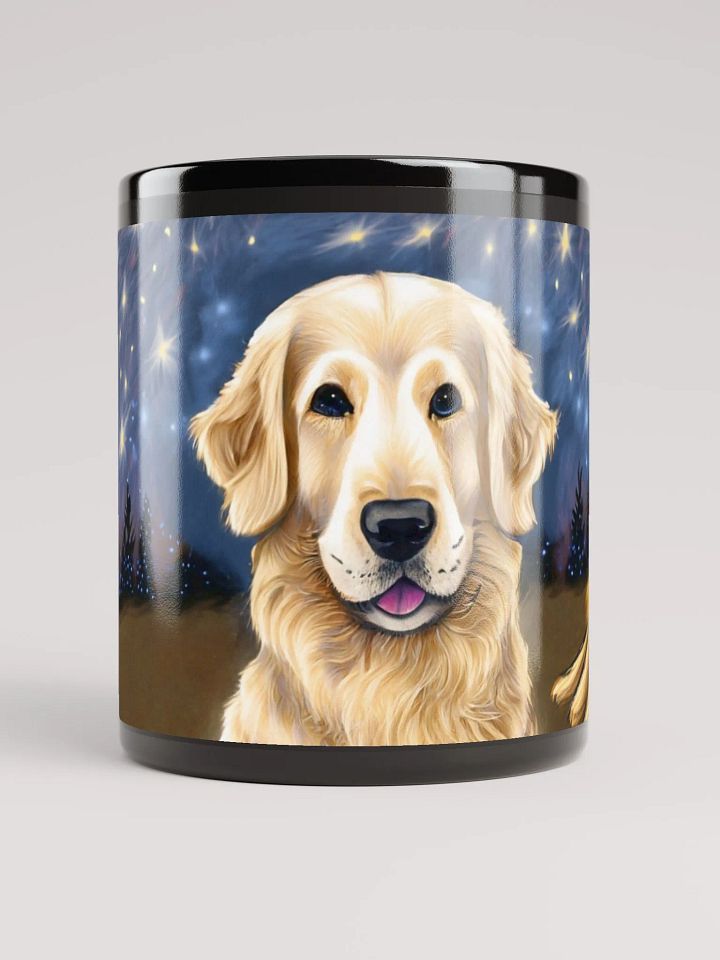 Fireside Friends: Black Glossy Mug for Dog Lovers product image (1)