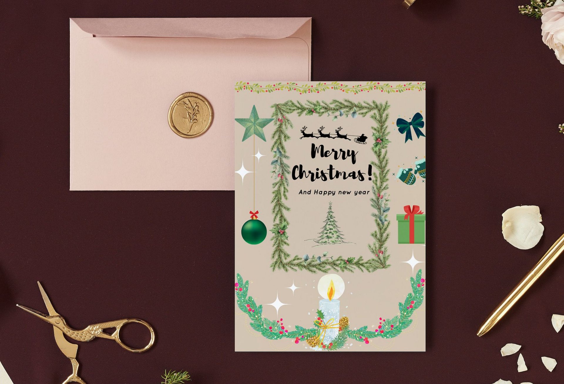 Christmas and New year greetings cards Bundle No 2 (5Cards) product image (5)