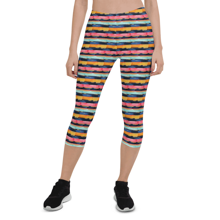 Neuro Diversity Colorful Stripes Capris product image (1)