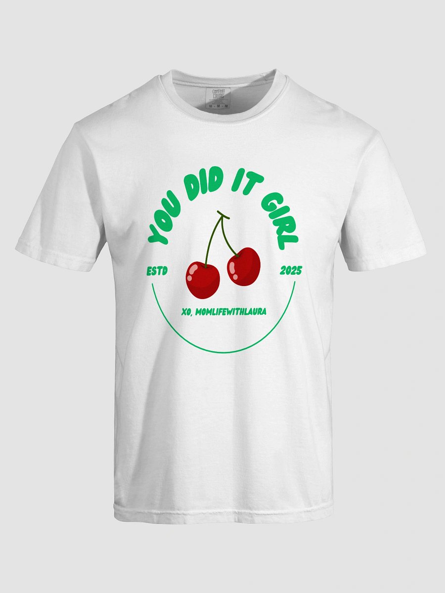 You Did it Girl Cherries Comfort Colors Tee - Green/White product image (5)