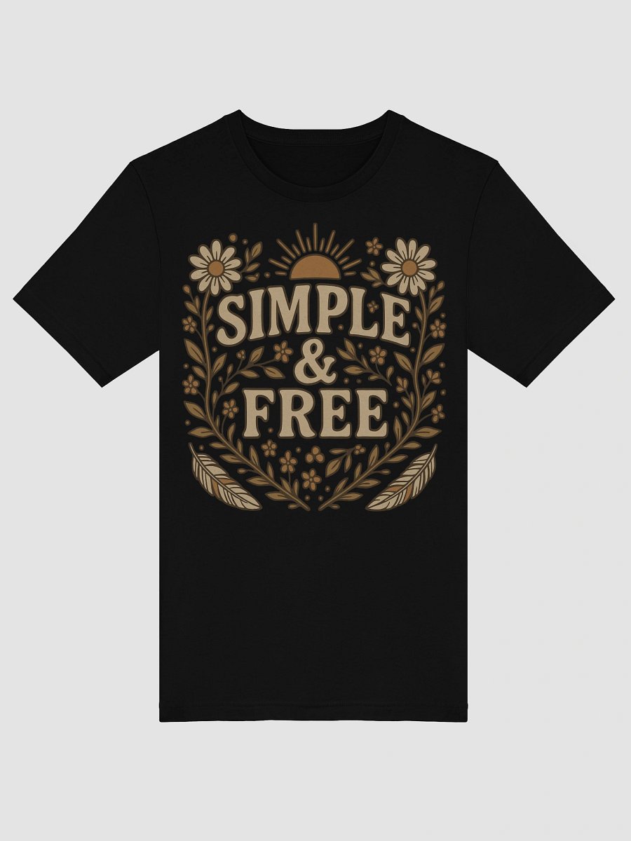 Vintage Floral 'Simple & Free' T-Shirt product image (19)
