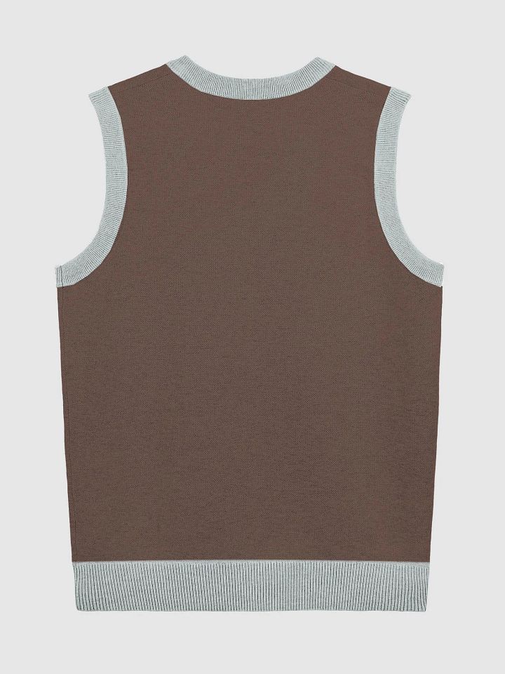 PLEASE DON'T MAKE ME TALK (light blue and brown) knitwear vest product image (8)