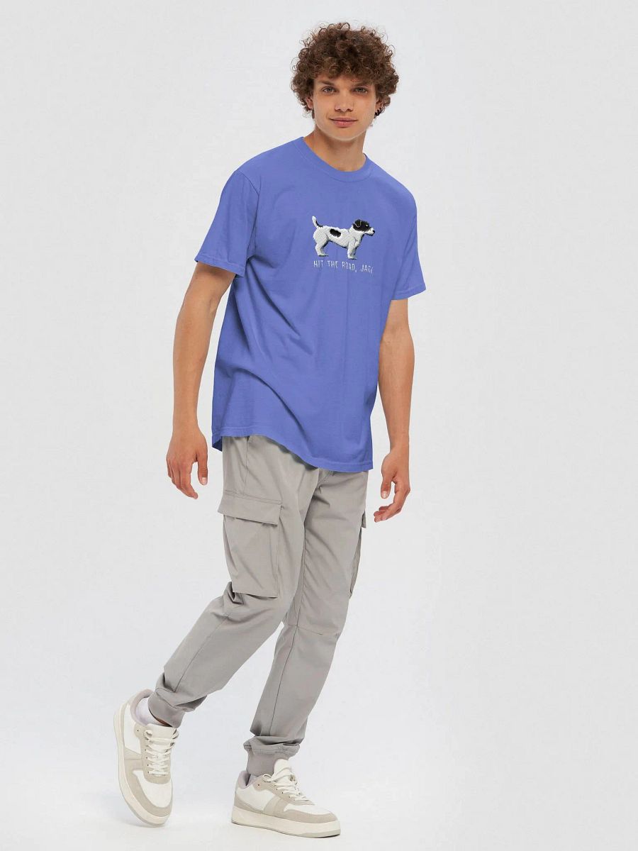 Hit the Road, Jack T-Shirt(Embroidered) of a Jack Russell Terrier(Black& White, Rough Coat) product image (10)